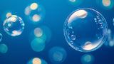 Blue bubble wallpaper design file showing floating spheres and bokeh pattern