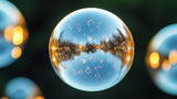 Ethereal blue and gold bubble design file showing intricate sphere pattern and reflective details
