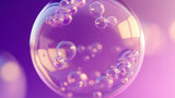 Purple abstract floating spheres design file showing detailed bubble pattern and gradient effects