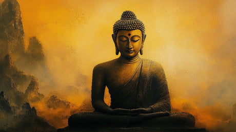 Golden Buddha design file showing intricate meditation artwork pattern