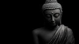 Monochrome Buddha wallpaper design file showing detailed meditation artwork pattern