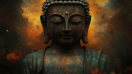 Buddha wallpaper design file showing detailed bronze and orange mystical pattern