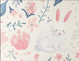 Bunny and pink blossoms nursery wallpaper design file showing full pattern detail