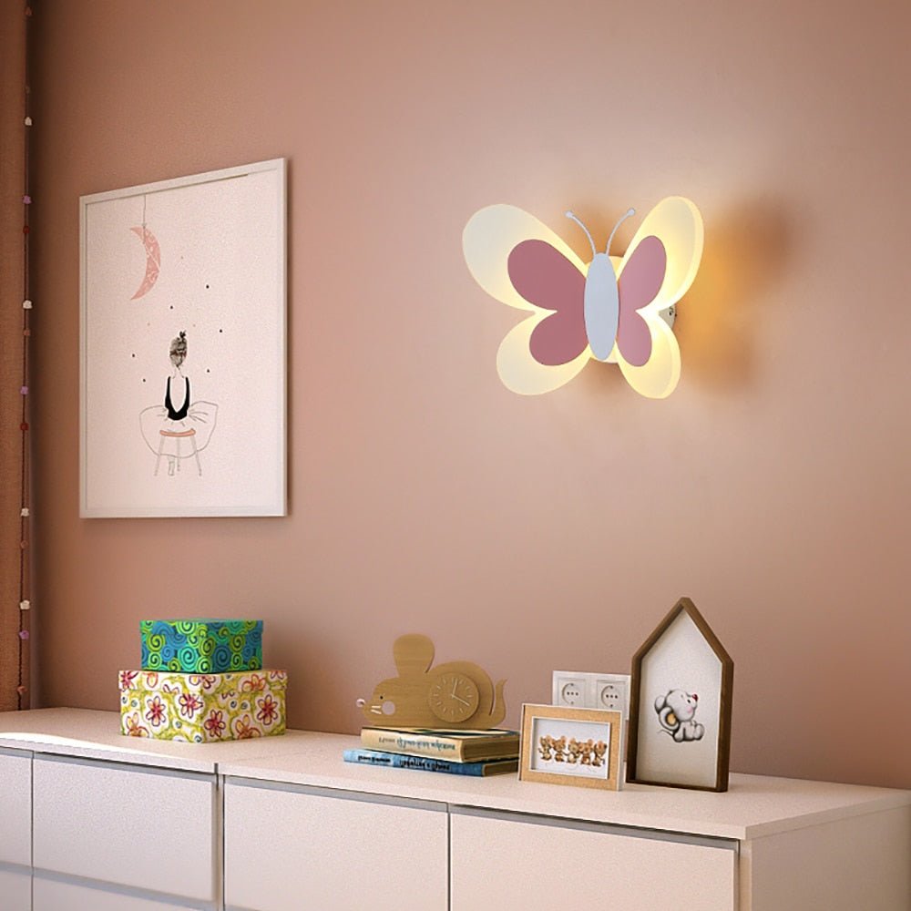 Butterfly Wall Light  White  Pink LED Design - Product detail 4