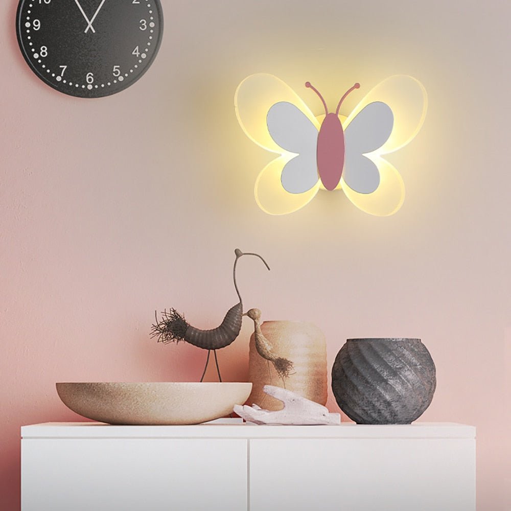 Butterfly Wall Light  White  Pink LED Design - Product detail 9