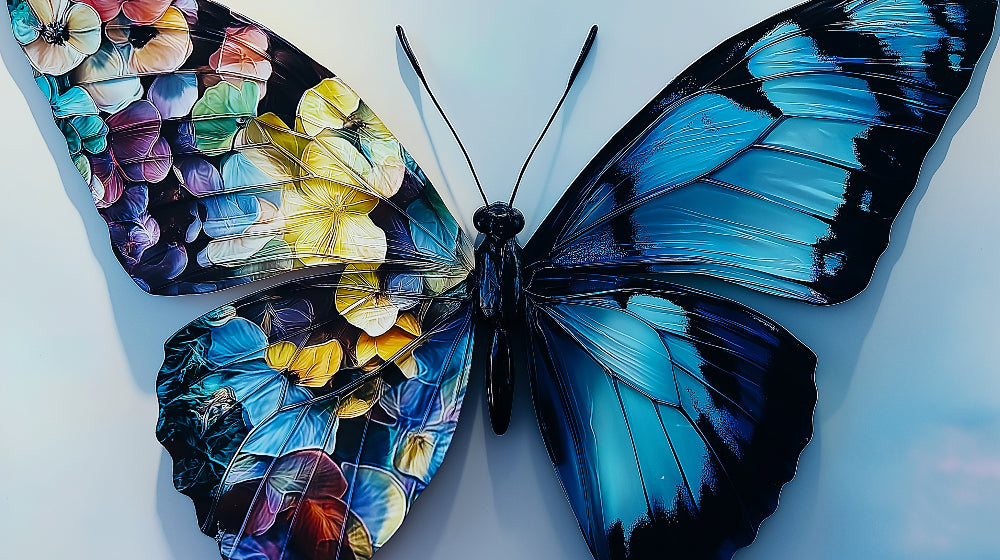3D Butterfly wallpaper design file showing intricate floral wing pattern and color gradients