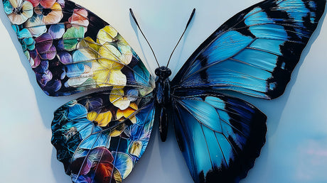3D Butterfly wallpaper design file showing intricate floral wing pattern and color gradients