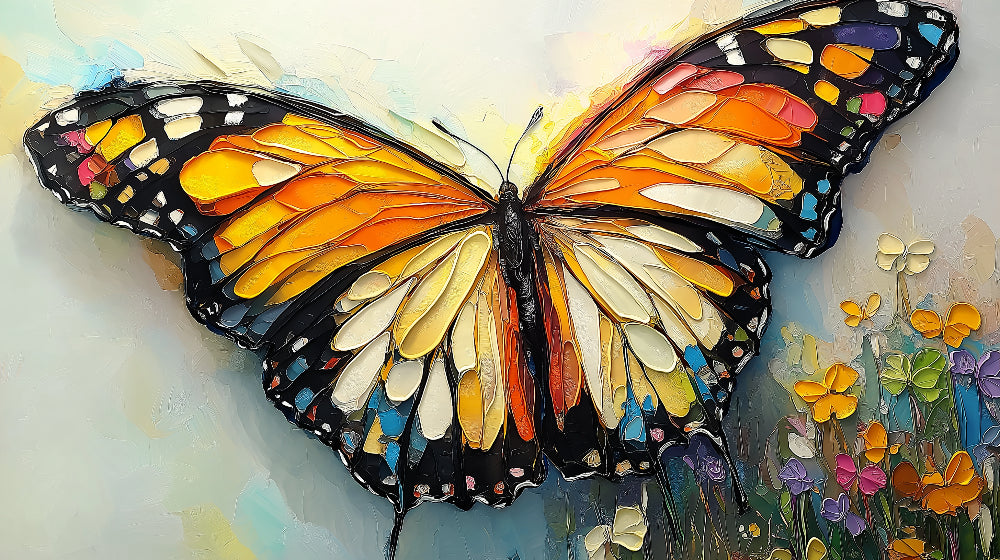 3D Monarch Butterfly wallpaper design file showing detailed wing texture and relief pattern