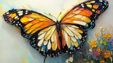 3D Monarch Butterfly wallpaper design file showing detailed wing texture and relief pattern