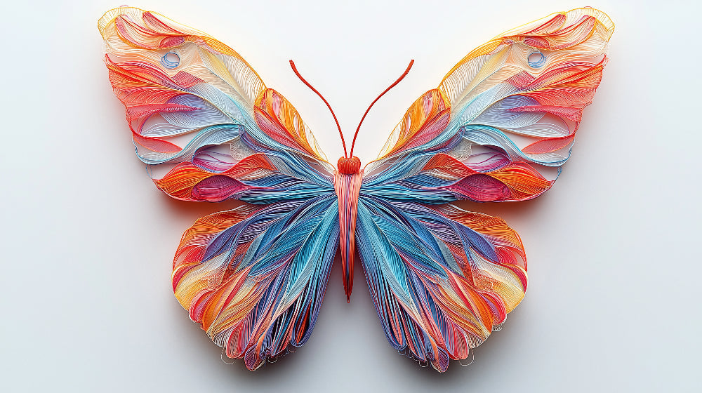 3D Butterfly Wallpaper design file showing intricate textured pattern and color transitions