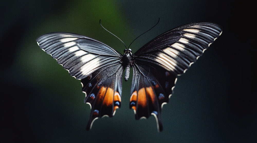 Butterfly wing macro pattern design file showing detailed black and orange wing texture