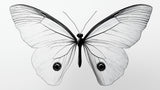 Black and white butterfly wallpaper design file showing detailed line art pattern