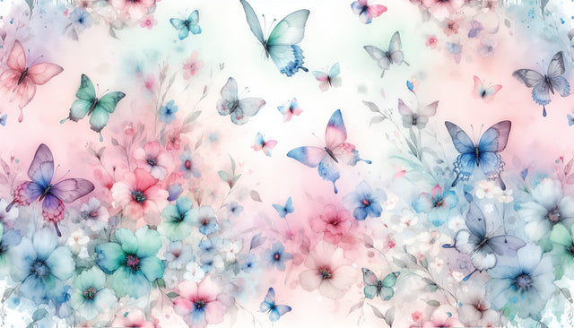 Butterfly wallpaper mural creating a peaceful atmosphere in a bright living room with natural light