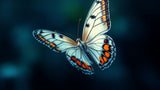Butterfly wallpaper design file showing detailed wing pattern in blue and orange tones