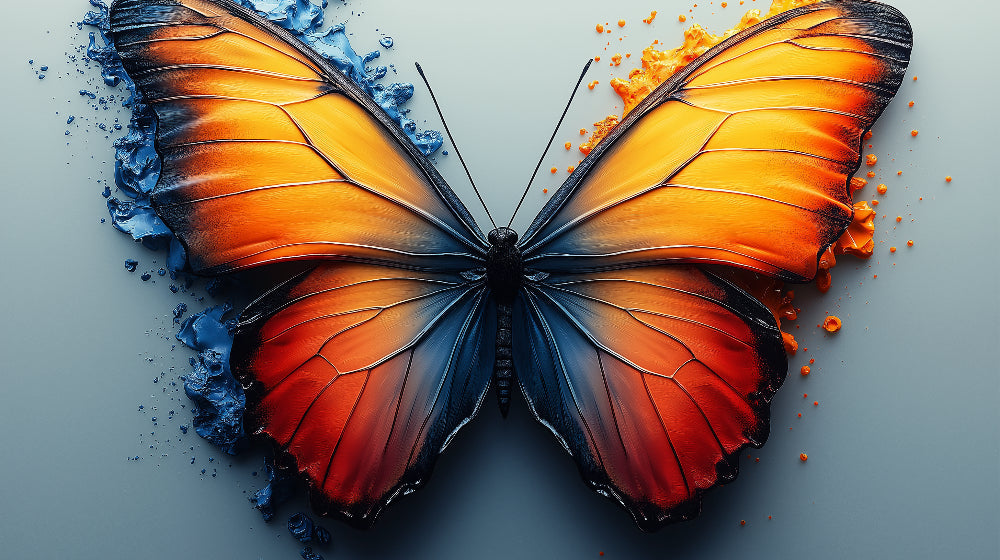 Fire and Ice Butterfly wallpaper design file showing intricate wing pattern details and color gradients