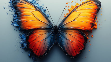 Fire and Ice Butterfly wallpaper design file showing intricate wing pattern details and color gradients