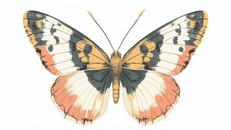 Large scale butterfly wallpaper design file showing detailed wing patterns in terracotta and grey