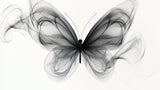 Black and white butterfly wallpaper design file showing intricate ink artwork pattern