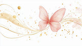 Butterfly wall mural design file featuring delicate pink wings with gold watercolor accents