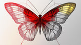 Red Linear Butterfly wallpaper design file showing intricate line work pattern