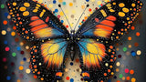 Monarch butterfly wallpaper design file with bokeh effect and detailed wing patterns