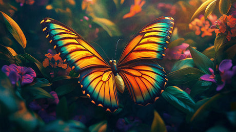 Butterfly Wallpaper design file showing detailed wing pattern and vibrant color palette