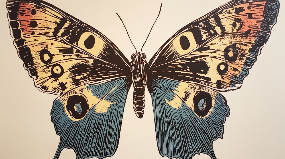 Butterfly wallpaper design file showing detailed vintage nature illustration pattern