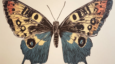 Butterfly wallpaper design file showing detailed vintage nature illustration pattern