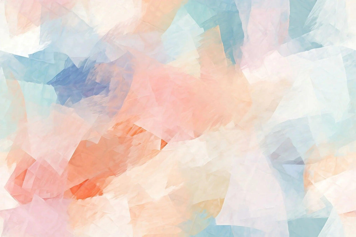 Abstract Mural Wallpaper | Watercolor Pastel Geometric Design