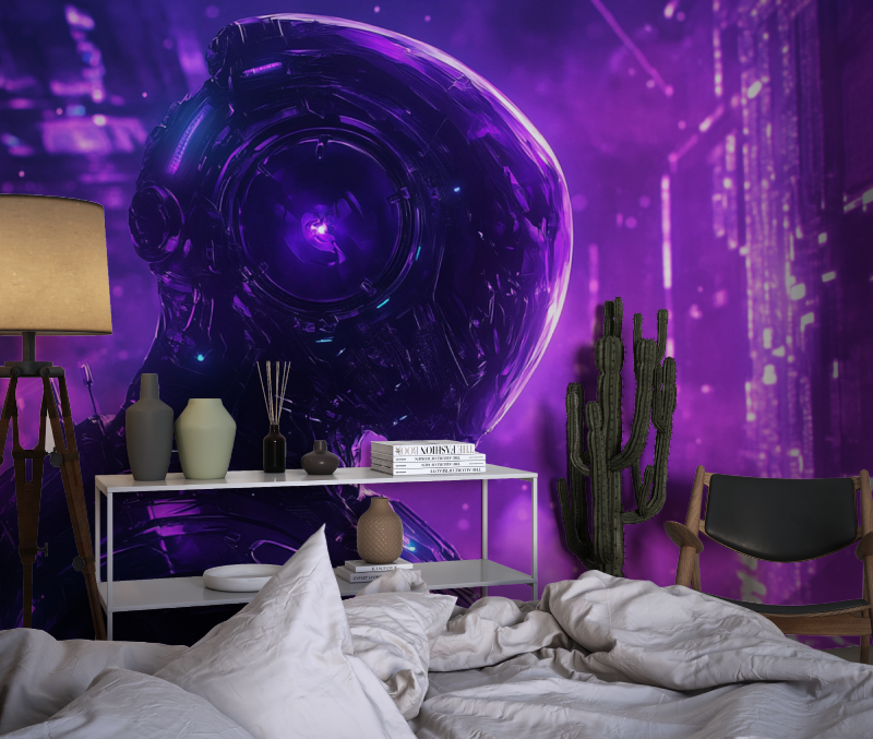 Galaxy Mural Wallpaper | Purple Space Gaming Design