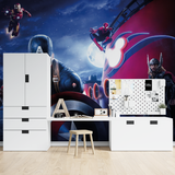 Superhero Mural Wallpaper | Marvel Avengers Night Scene