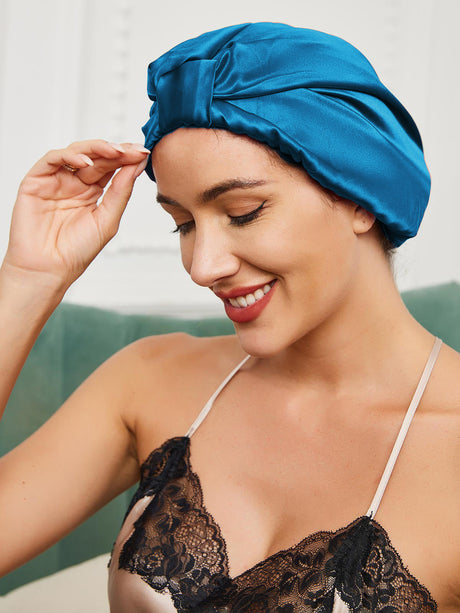 Silk Sleep Turban  Pure Mulberry Hair Protection Cap - Product detail 12