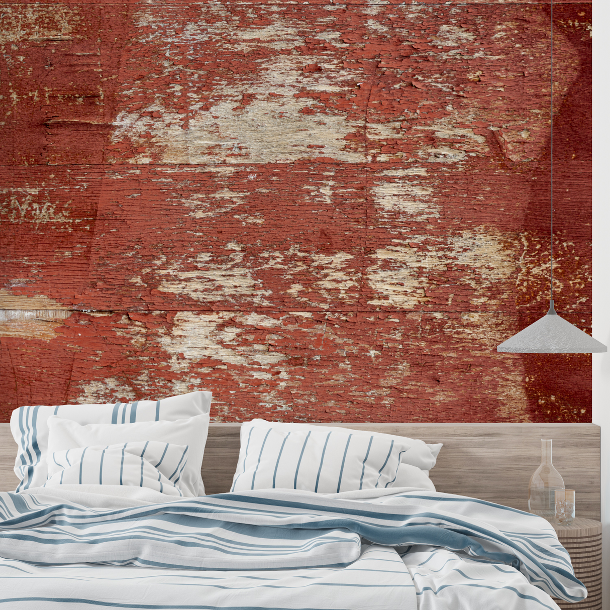 Vintage Brick Mural Wallpaper | Distressed Red Industrial Design