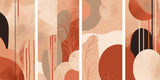 Abstract Mural Wallpaper | Terracotta Curves and Floral Design