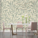 Foliage Mural Wallpaper | Sage Green Botanical Pattern
