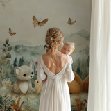 Forest Animals Mural Wallpaper | Enchanted Fox and Butterfly Scene