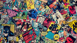 Comic Book Mural Wallpaper | Retro Superhero Collage Design