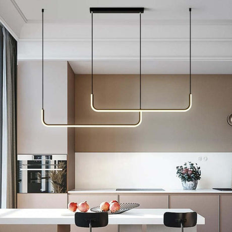 Modern LED Pendant Light  Geometric Linear Design - Product showcase