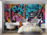Music Mural Wallpaper | Urban Graffiti Guitar Design