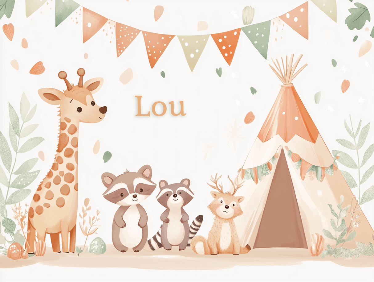 Forest Animals Mural Wallpaper | Nursery Teepee and Woodland Friends
