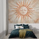 Sun Mural Wallpaper | Terracotta Celestial Design