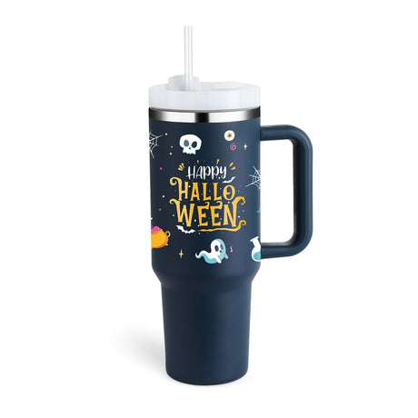 Insulated Travel Mug  Leopard Print Design with Handle  Straw - Product detail 27