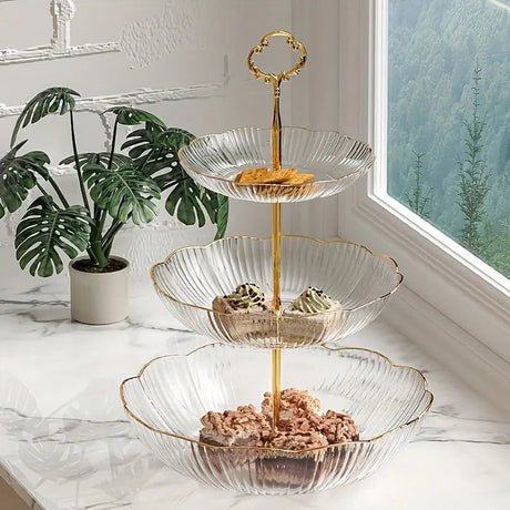 Three Tier Serving Stand  Sage Green Fluted Design - Product detail 7