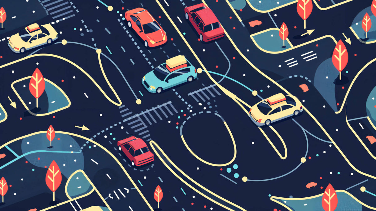 Car Racing Mural Wallpaper | Modern Night City Theme
