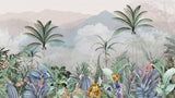 Tropical Mural Wallpaper | Mountain Paradise With Exotic Flora