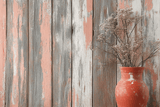 Wood Effect Mural Wallpaper | Terracotta and Grey Distressed Design