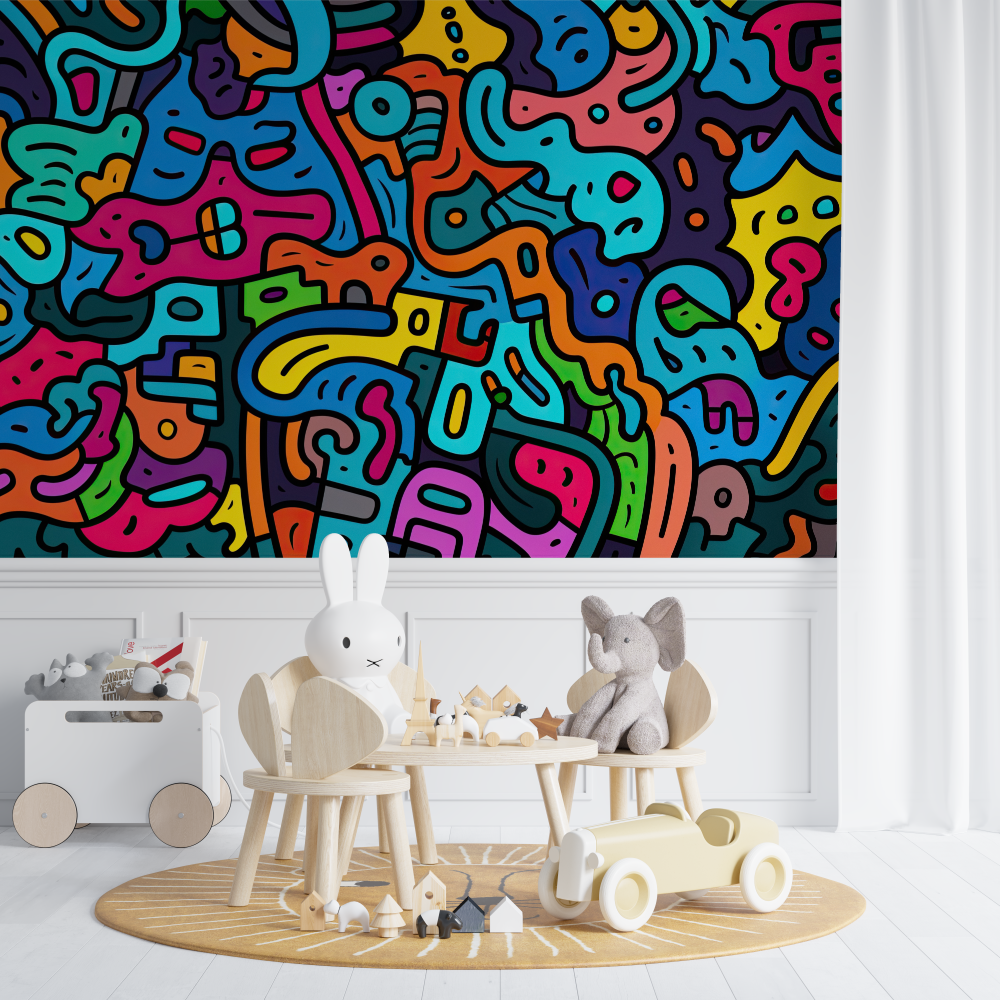 Space Mural Wallpaper | Colorful Galaxy and Planets Design