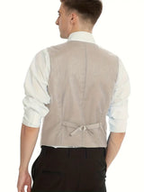 Classic Three Piece Suit  Beige Double-Breasted Design - Product example