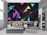 Geometric Mural Wallpaper | Modern 3D Triangle Design
