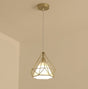 Geometric Pendant Light  Gold Iron Frame With White Glass Shade - Product detail 6